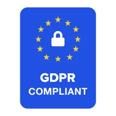 A badge reading: GDPR Compliant