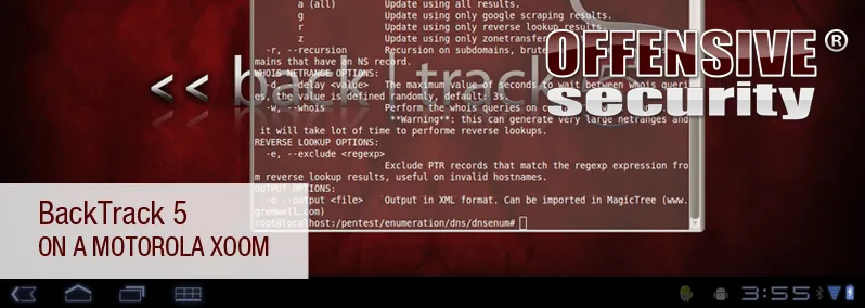BackTrack 5 on a Motorola Xoom